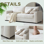 Traditional Upholstered Standard Sofa with Square Armrests and 2 Throw Pillows