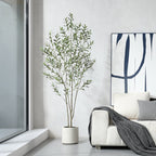 Altman Faux Olive Tree with White Planter