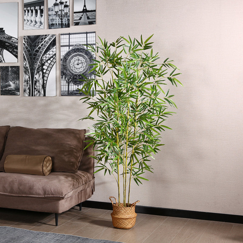 Adcock Artificial Bamboo Tree in Wicker Basket for Indoor and Outdoor Use
