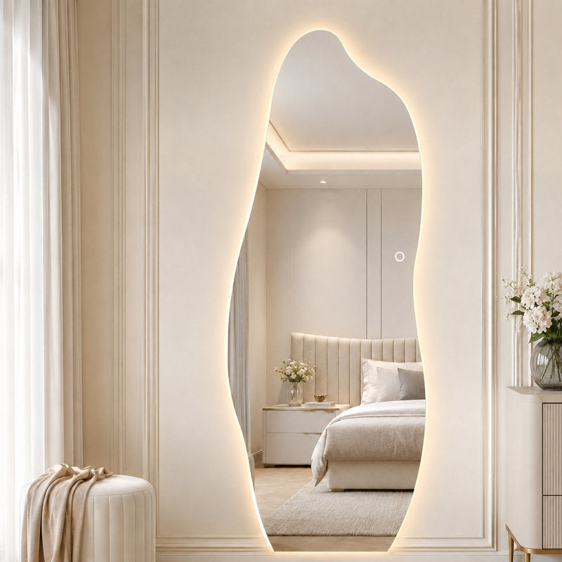 Asymmetrical Full-Length LED Wall Mirror