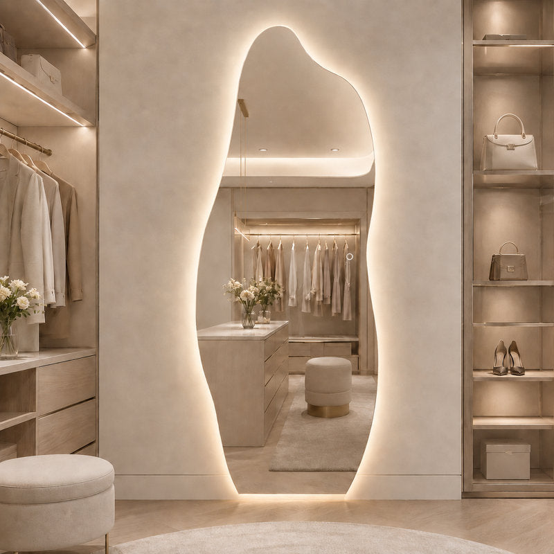 Asymmetrical Full-Length LED Wall Mirror