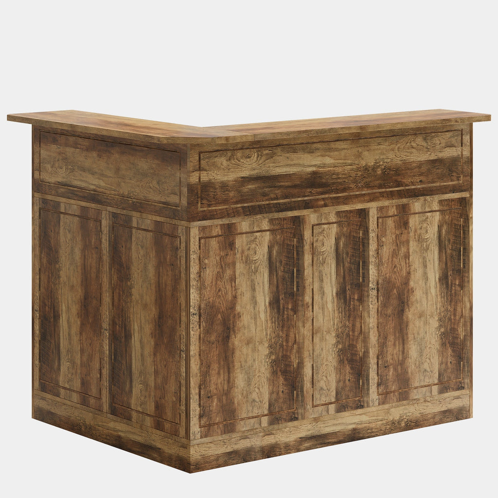 L-Shaped Home Bar Unit with 4-Tier Storage