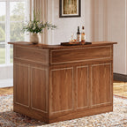 L-Shaped Home Bar Unit with 4-Tier Storage