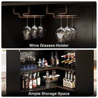 L-Shaped Home Bar Unit with 4-Tier Storage
