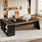 78" L-Shaped Executive Desk with File Cabinet