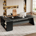 78" L-Shaped Executive Desk with File Cabinet