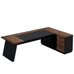 78" L-Shaped Executive Desk with File Cabinet