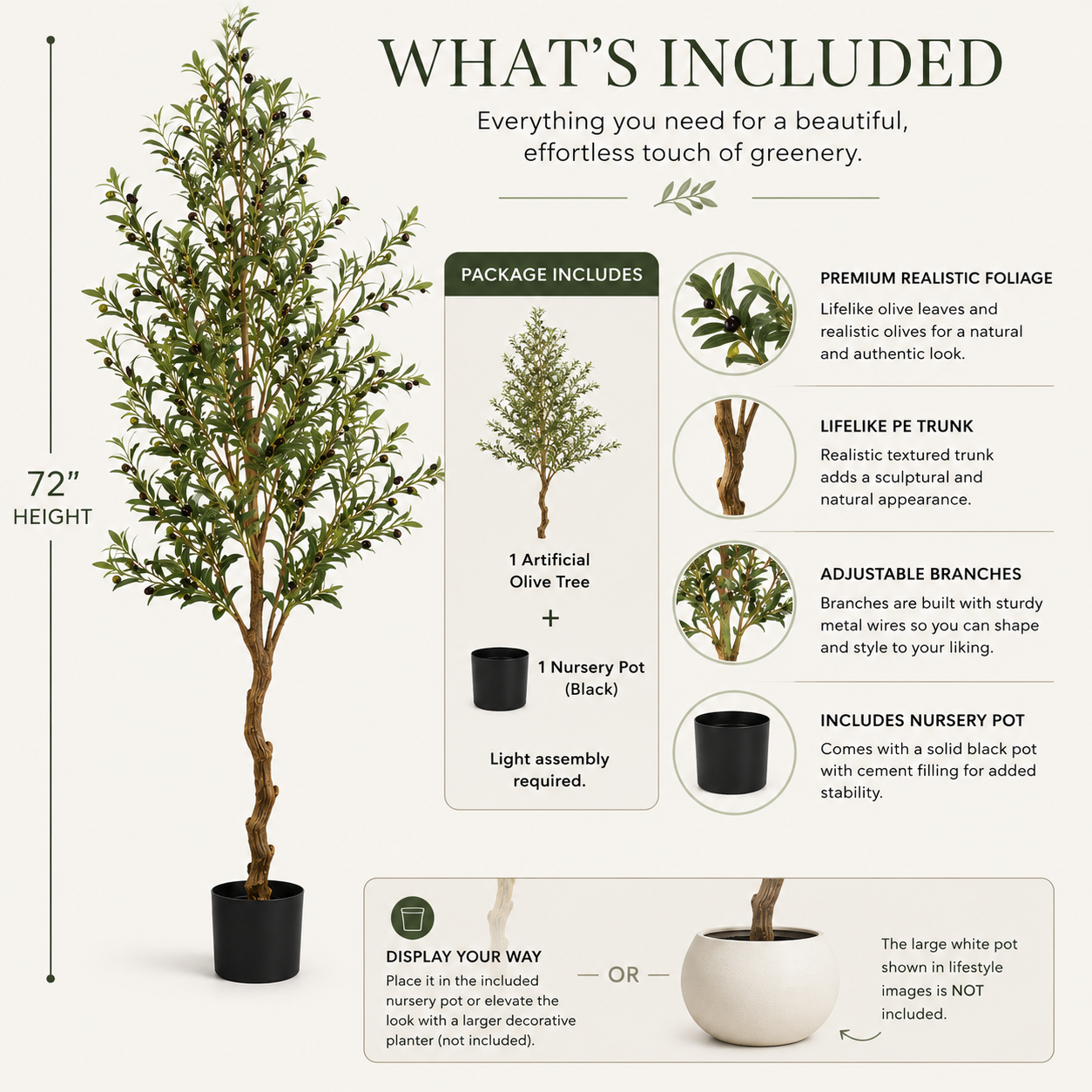 6ft Artificial Olive Tree