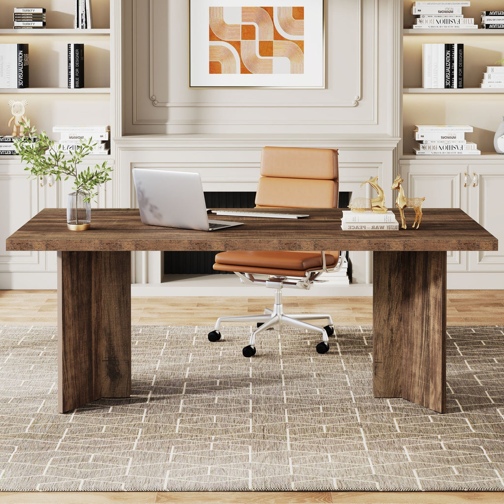 63" Farmhouse Executive Desk, Large Tabletop