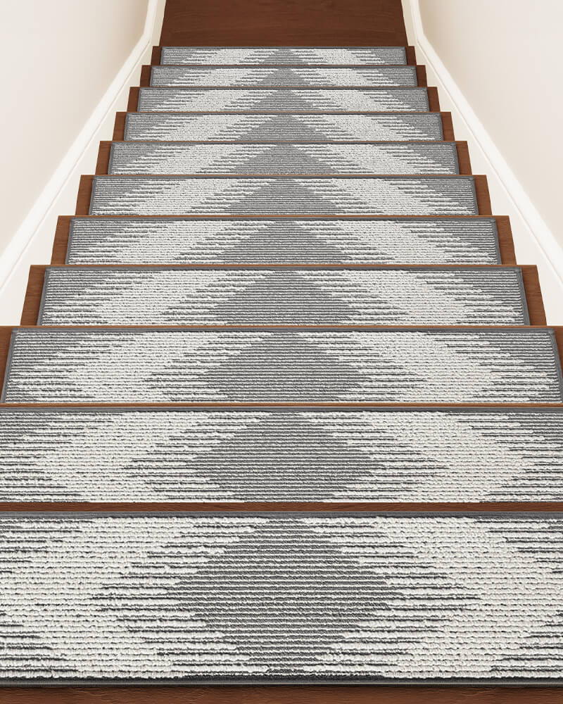 Ravellora Textured Stair Treads - Gray